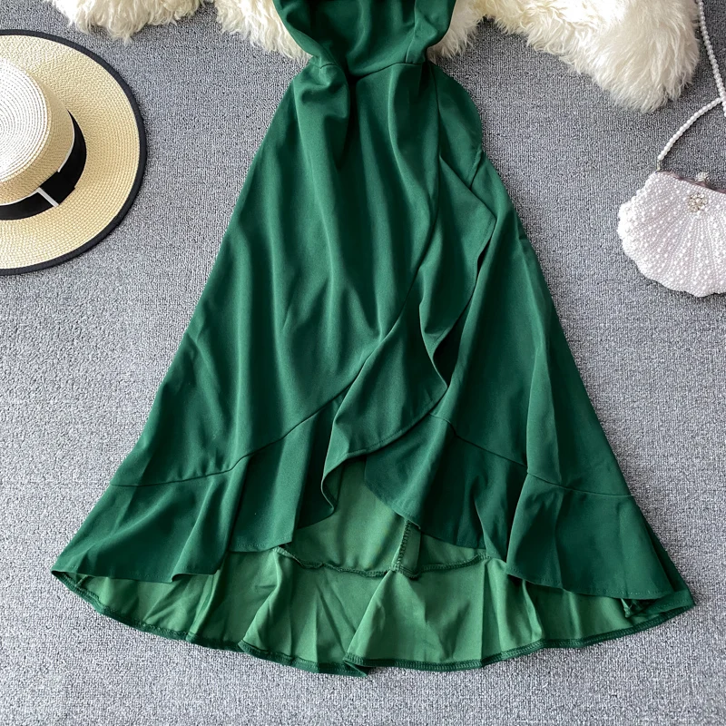 Vintage Irregular Party Dress Women Spring Autumn Mesh O-Neck Short Sleeve Ruffle Vestidos Female Elegant Mermaid Robe Fashion
Vintage Irregular Party Dress Women Spring Autumn Mesh O-Neck Short Sleeve Ruffle Vestidos Female Elegant Mermaid Robe Fashion
