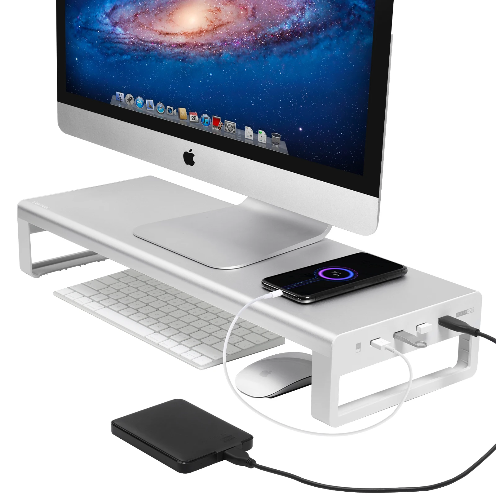 Алюминиевый металлический подставка для монитора с USB 3.0 поддержка передачи