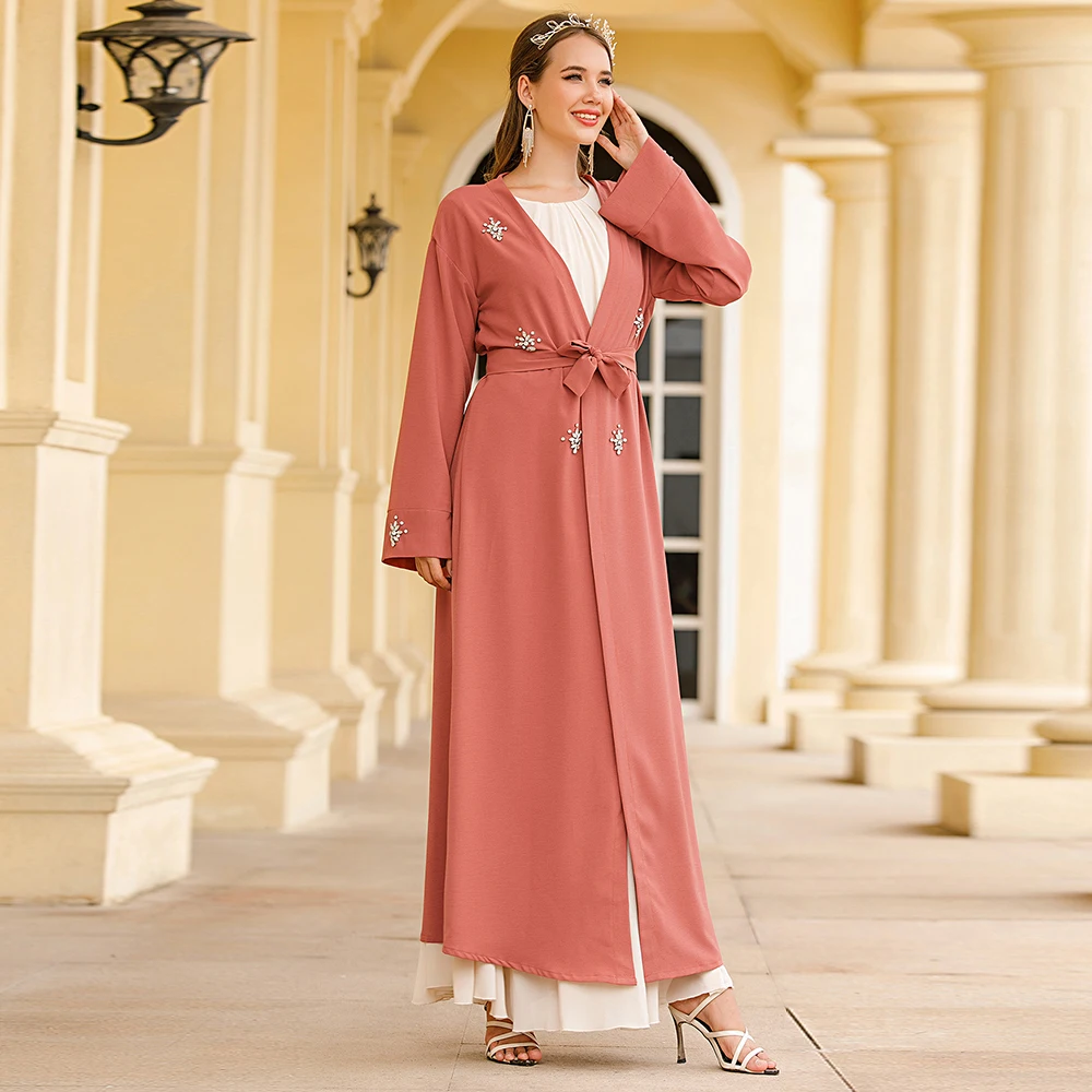 Muslim Abayas for Women Modest Handmade Diamond Beaded kimono Abaya Turkey Dubai Arabic Islamic Clothing Sweet Orange Pink 2020
Muslim Abayas for Women Modest Handmade Diamond Beaded kimono Abaya Turkey Dubai Arabic Islamic Clothing Sweet Orange Pink 2020