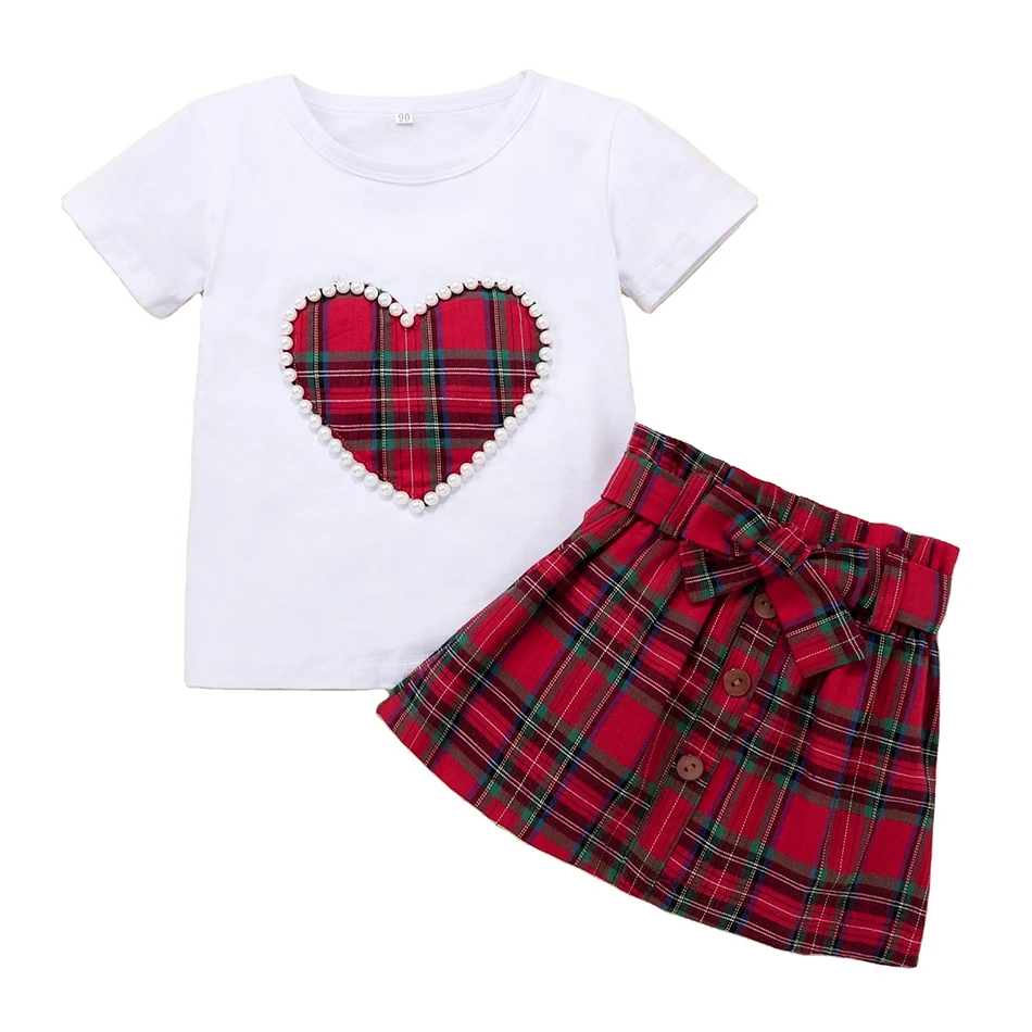 2PCS Toddler Kids Girl Clothes Set Summer Short Sleeve Heart Printing T-shirt Tops + Pleated Skirt Outfit Child Suit New 2021
2PCS Toddler Kids Girl Clothes Set Summer Short Sleeve Heart Printing T-shirt Tops + Pleated Skirt Outfit Child Suit New 2021