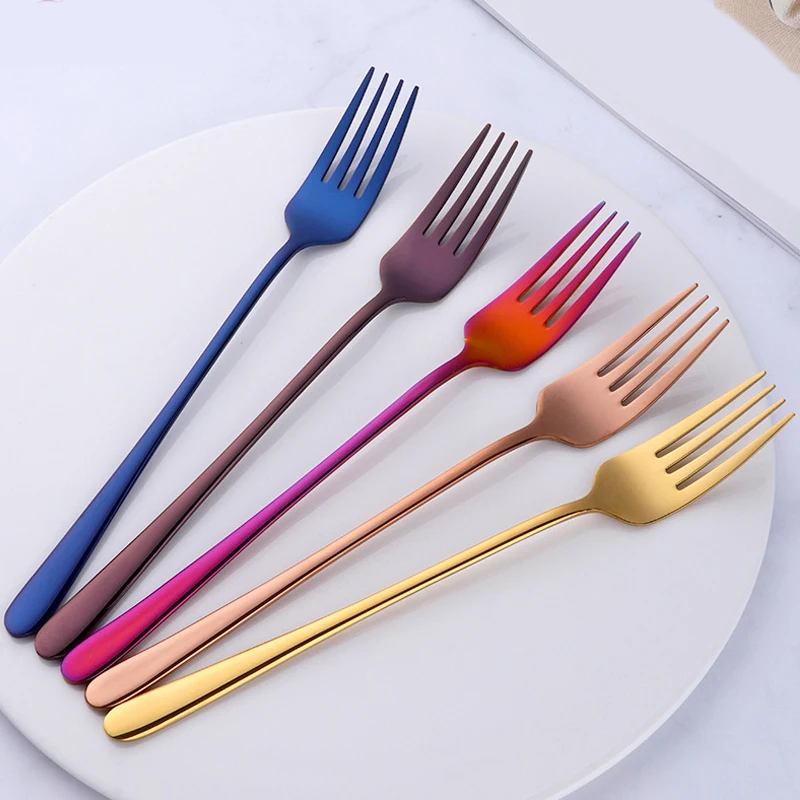 1PC Colorful Stainless Steel Forks For Korea Dessert Long Handle Fork Blue Black Gold Forks Hotel Kitchen Accessories
1PC Colorful Stainless Steel Forks For Korea Dessert Long Handle Fork Blue Black Gold Forks Hotel Kitchen Accessories