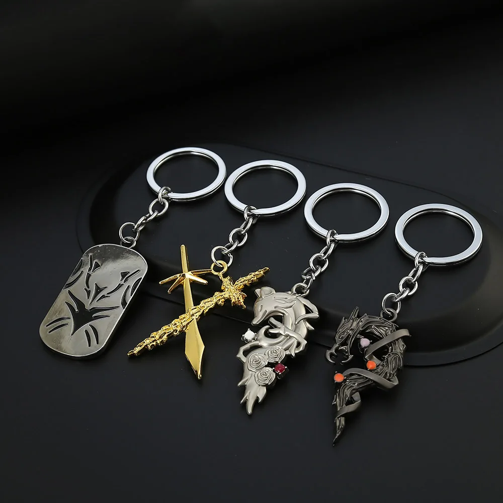 

Anime YuYu Hakusho Keychain Kuwabara Kazuma Sword of Trial Pendants Keyrings Hiei Black Dragon Fashion Jewelry Gift Accessories