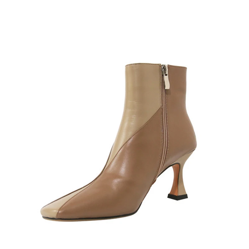 FOREADA Square Toe High Heel Woman Boots Real Leather Ankle Boots Thin Heel Shoes Zip Female Short Boots Autumn Winter Black 40
FOREADA Square Toe High Heel Woman Boots Real Leather Ankle Boots Thin Heel Shoes Zip Female Short Boots Autumn Winter Black 40
