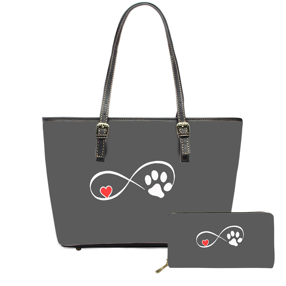 FORUDESIGN 2021 2Pcs Casual Wallet Shoulder Bags For Ladies Cartoon Loving Footprints Design Good Quality High Capacity Handbags
FORUDESIGN 2021 2Pcs Casual Wallet Shoulder Bags For Ladies Cartoon Loving Footprints Design Good Quality High Capacity Handbags