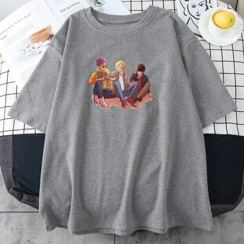 Bananeira peixe trio arte impresso tshirt das mulheres solto casa de manga curta casual confortável camisetas camisas estilo
Bananeira peixe trio arte impresso tshirt das mulheres solto casa de manga curta casual confortável camisetas camisas estilo
