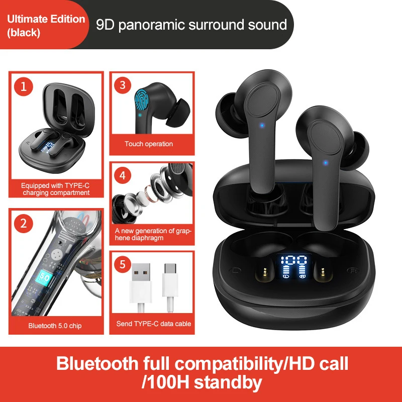 Fone Bluetooth ANC Active Noise Cancelling B11 Bluetooth Headset Wireless Sports Subwoofer In-Ear Headphones
Fone Bluetooth ANC Active Noise Cancelling B11 Bluetooth Headset Wireless Sports Subwoofer In-Ear Headphones