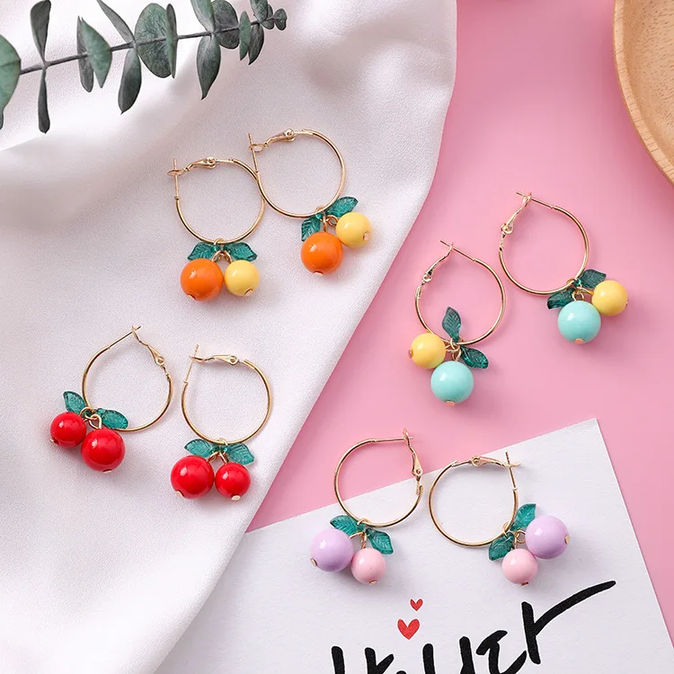 Cute/Romantic cherry earrings 2019 contracted paragraph orange earrings female personality Girls fashion stud earrings for women
Cute/Romantic cherry earrings 2019 contracted paragraph orange earrings female personality Girls fashion stud earrings for women