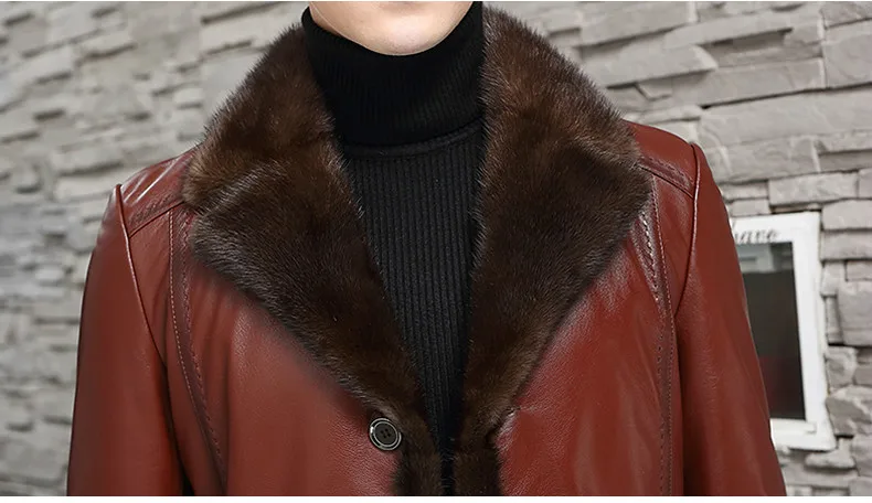 Superior Quality Top Layer Cowhide Mens Leather Jacket Genuine Leather Winter Leather Coat Warm Wool Lining Mink Fur Collar
Superior Quality Top Layer Cowhide Mens Leather Jacket Genuine Leather Winter Leather Coat Warm Wool Lining Mink Fur Collar
