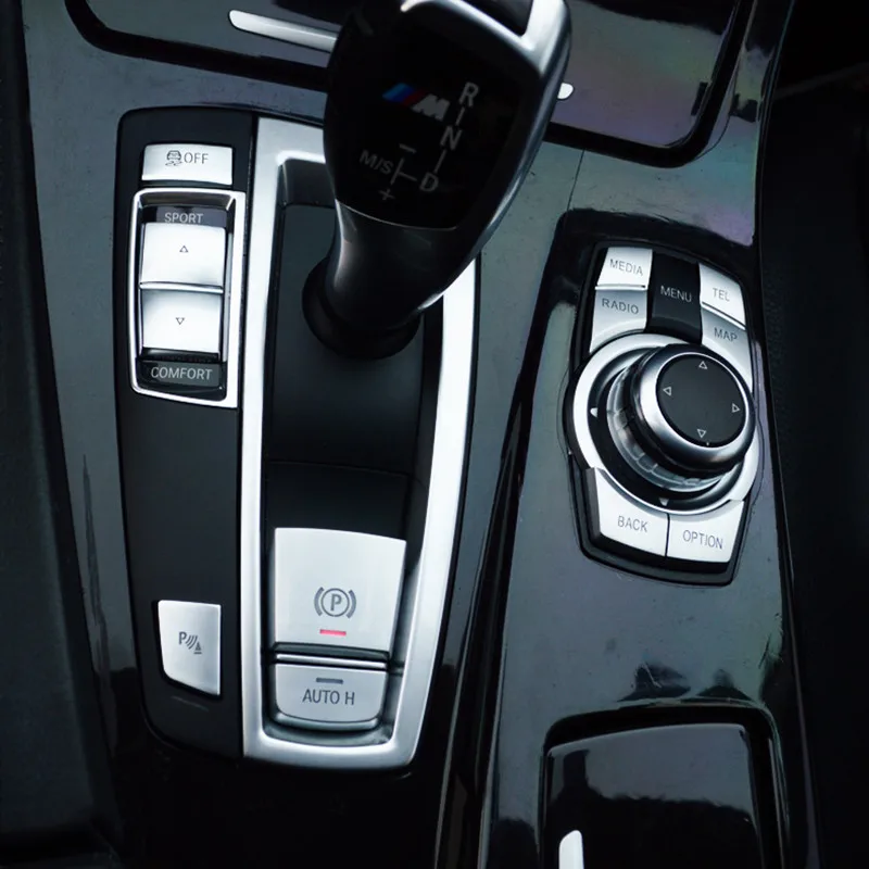 Хромированные левые кнопки переключения передач из АБС для BMW 5/6/7 серии GT X3 F25 F07 F10