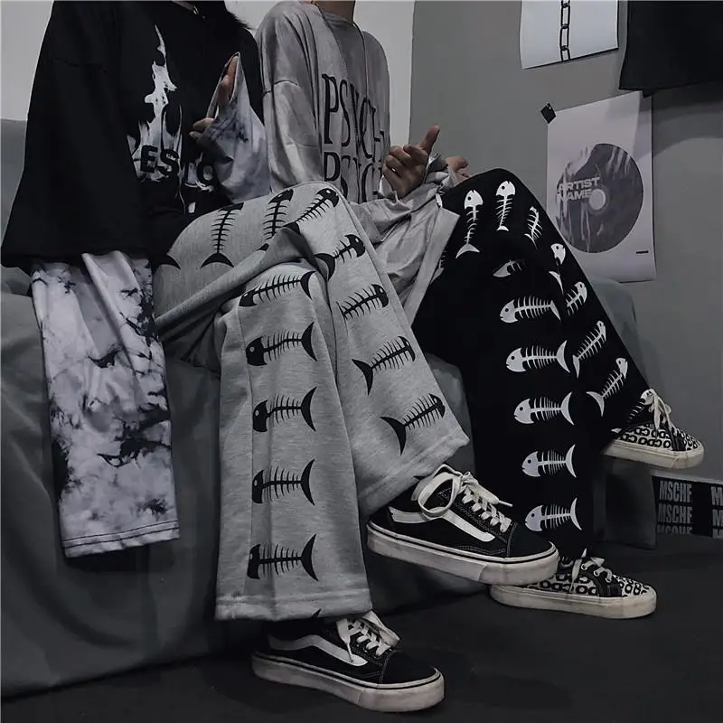 Black Hip Hop Fish Anime Cartoon Print Trousers Loose Streetwear Gray Korean Length Pants Women Punk Vintage Dark Y2K Clothes
Black Hip Hop Fish Anime Cartoon Print Trousers Loose Streetwear Gray Korean Length Pants Women Punk Vintage Dark Y2K Clothes