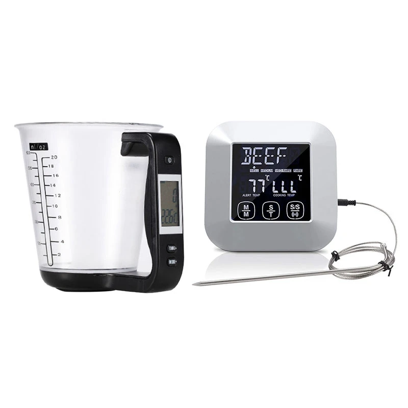 Electronic Scale Measuring Cup Kitchen Scales B & Digital Press Screen Cooking Thermometer
Electronic Scale Measuring Cup Kitchen Scales B & Digital Press Screen Cooking Thermometer