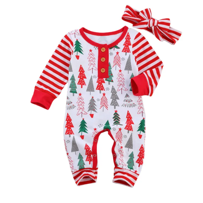Newborn Christmas Stripe Outfits Infant Long Sleeve print Romper + Headband 2 Pcs One-Pieces Suits New Born Clothing
Newborn Christmas Stripe Outfits Infant Long Sleeve print Romper + Headband 2 Pcs One-Pieces Suits New Born Clothing