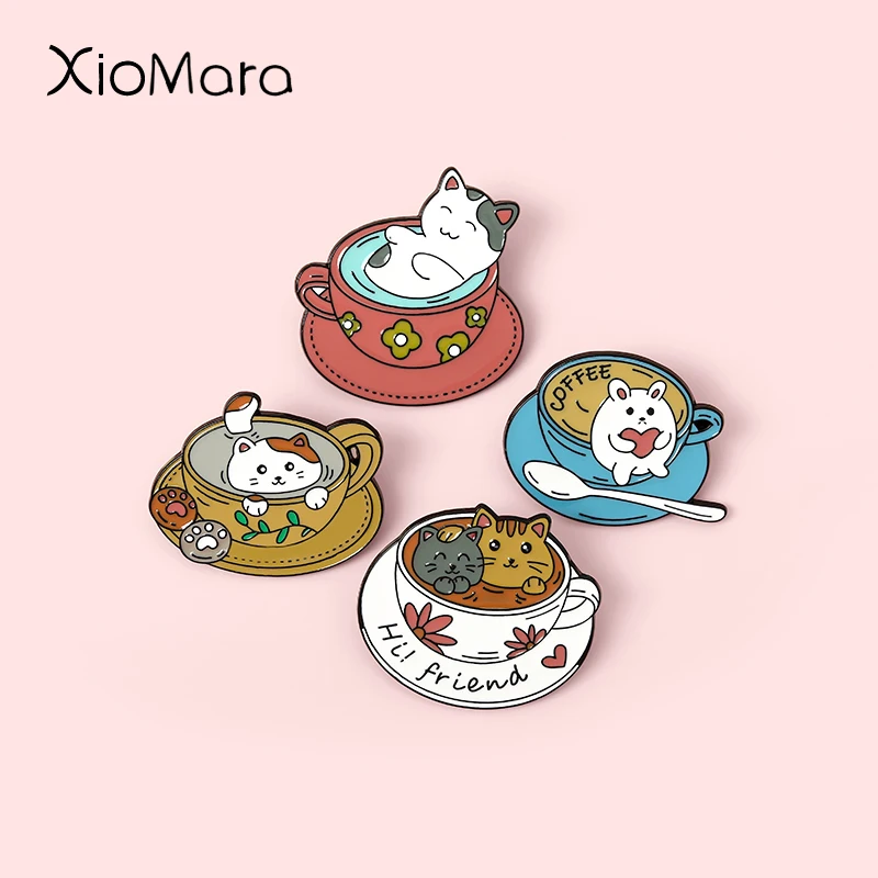 Coffee Cup Cat Enamel Pins Afternoon Time With Friends Brooches Lapel Badges Wholesale Cartoon Pin Fashion Jewelry Gifts
Coffee Cup Cat Enamel Pins Afternoon Time With Friends Brooches Lapel Badges Wholesale Cartoon Pin Fashion Jewelry Gifts