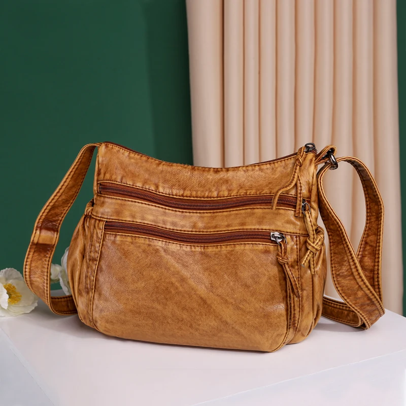 Vintage Soft Leather Shoulder Bag Large Capacity Crossbody Bags for Women Sac A Main Purse and Handbags Luxury Designer 2021 New
Vintage Soft Leather Shoulder Bag Large Capacity Crossbody Bags for Women Sac A Main Purse and Handbags Luxury Designer 2021 New