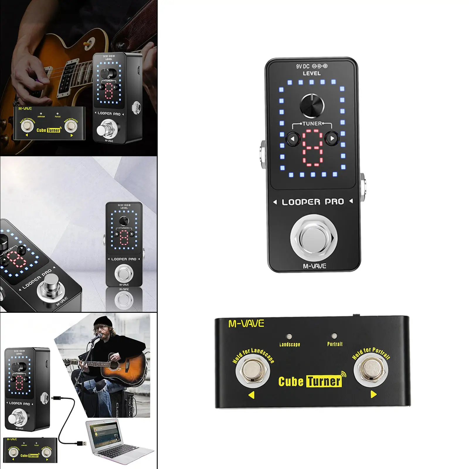 Guitar Looper Effect Pedal LED Display 9 Loops 40 Minutes Recording Time Bluetooth Music Translator Guitar Effect Pedal for Bass
Guitar Looper Effect Pedal LED Display 9 Loops 40 Minutes Recording Time Bluetooth Music Translator Guitar Effect Pedal for Bass