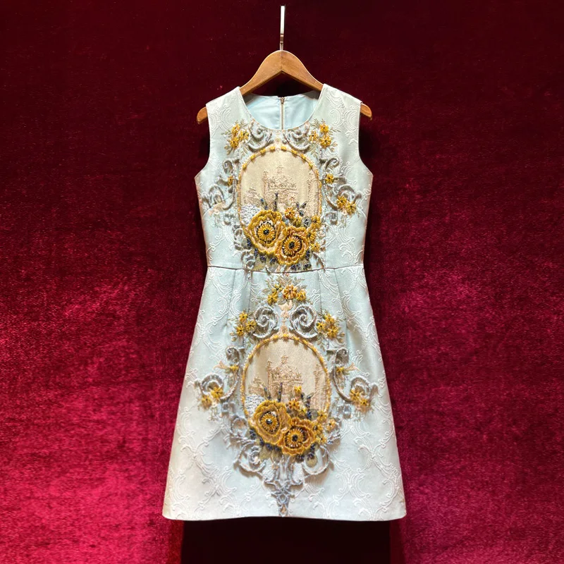 Retro Heavy Industry Embroidered Bead Temperament Dress 2021 New Luxury Party Evening Beading Dresses Women 
Retro Heavy Industry Embroidered Bead Temperament Dress 2021 New Luxury Party Evening Beading Dresses Women