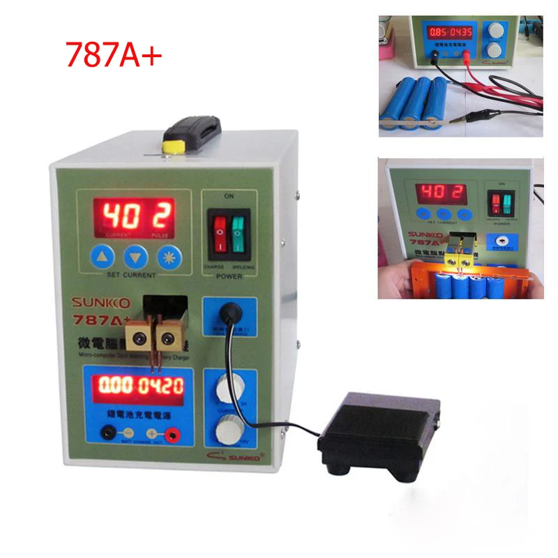 Sunkko 787A+ Battery Spot Welder Pulse Welding Machine for 18650 Lithium-ion Battery Packs 787A+ 1 set Electric cautery pen
Sunkko 787A+ Battery Spot Welder Pulse Welding Machine for 18650 Lithium-ion Battery Packs 787A+ 1 set Electric cautery pen