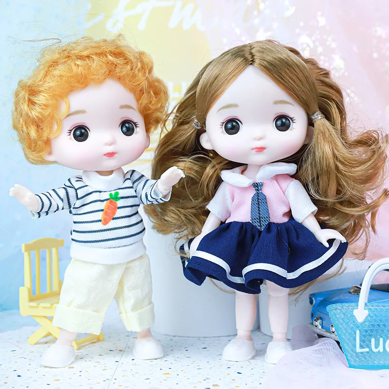 New 16cm BjD Doll 1/12 Head Body Nude Big Head Doll 13 Movable Joints and Fashionable Cute Clothing Accessories Girl Toy Gift
New 16cm BjD Doll 1/12 Head Body Nude Big Head Doll 13 Movable Joints and Fashionable Cute Clothing Accessories Girl Toy Gift