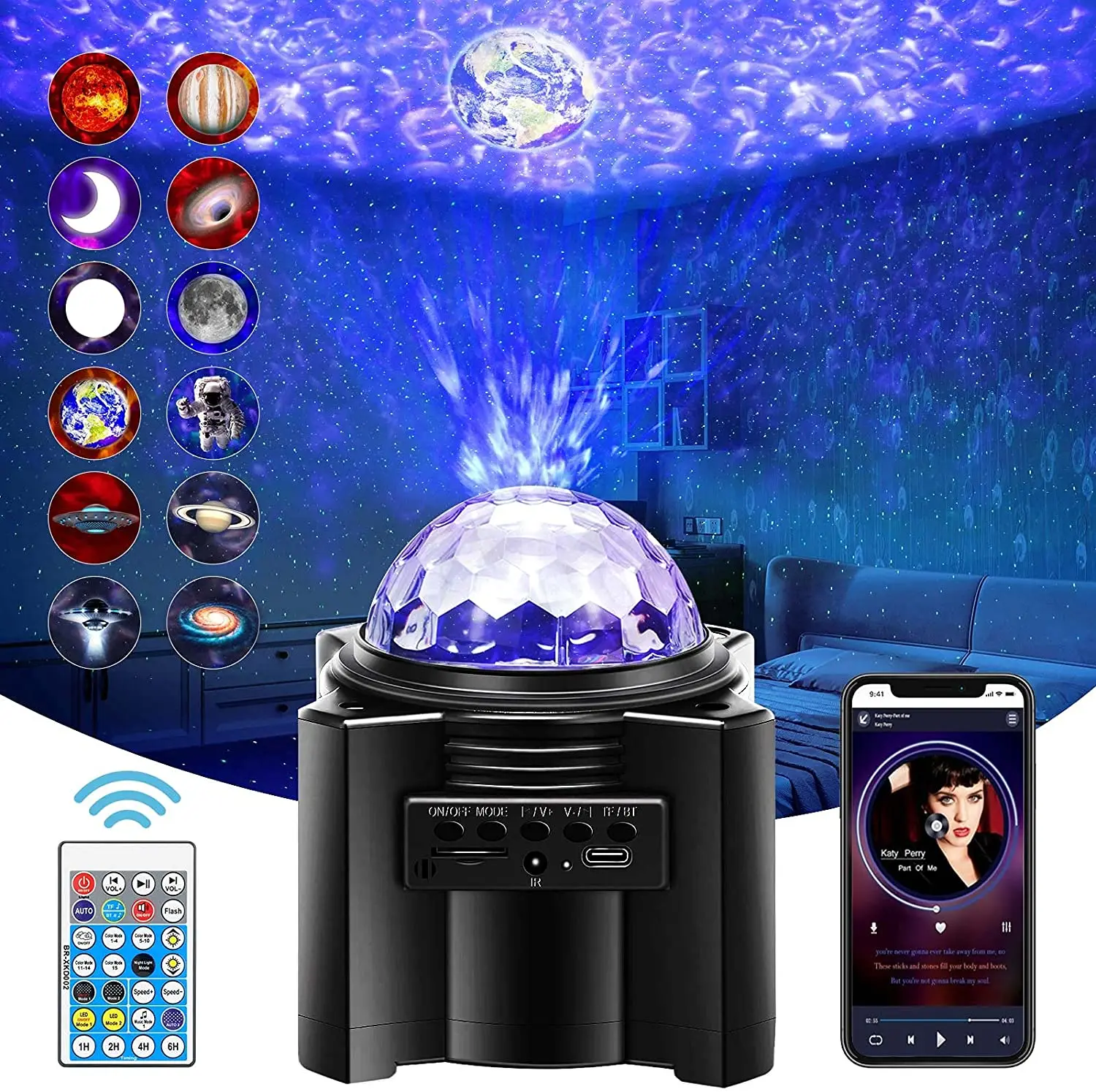 LED Star Galaxy Projector 15 Color Ocean Wave Night Light with Wireless Music Speaker Starry Sky Lamp for Bedroom Home Decor
LED Star Galaxy Projector 15 Color Ocean Wave Night Light with Wireless Music Speaker Starry Sky Lamp for Bedroom Home Decor
