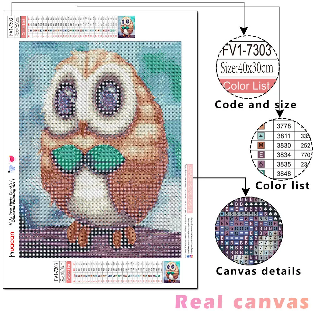 HUACAN 5D Diamond Painting Owl Cross Stitch Sale Full Drill Square Round Embroidery Animal Mosaic Handicraft Home Decor | Дом и сад