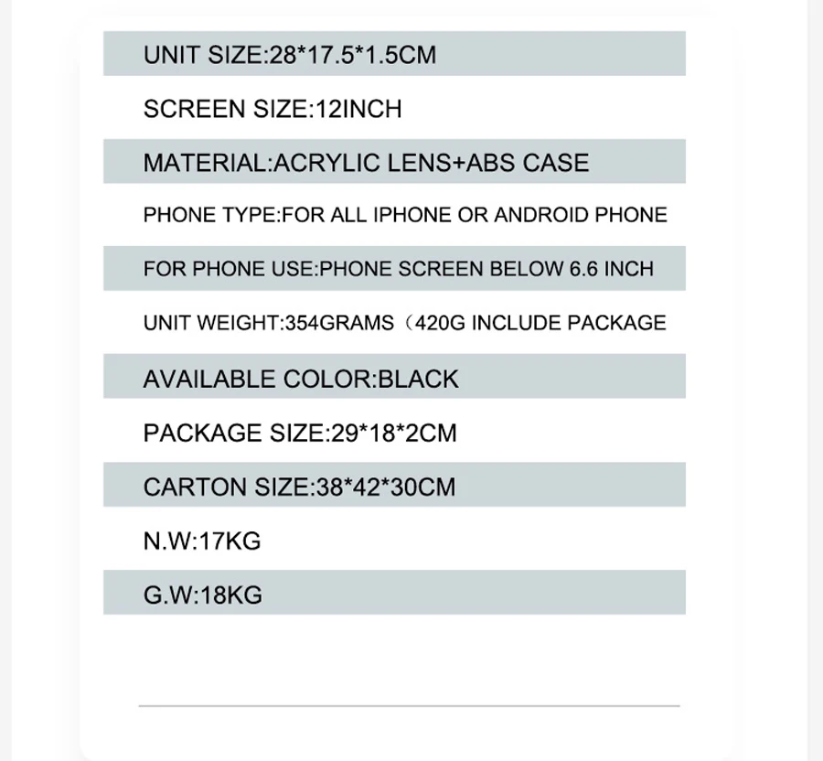 12 Inches Portable Mobile Phone Screen Magnifier 3D Video Eyes Protection Folding Curved Screen Display Amplifier Expander 
12 Inches Portable Mobile Phone Screen Magnifier 3D Video Eyes Protection Folding Curved Screen Display Amplifier Expander