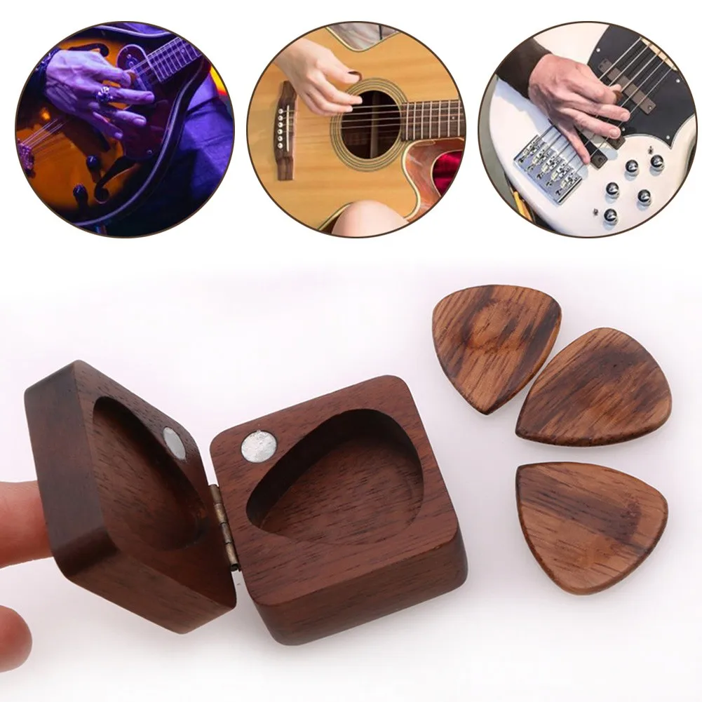 Wooden Guitar Plectrum Box Holder Portable Picks Box Collector With 3Pcs Wood Picks Guitar Bass Ukulele Parts Accessories Gift
Wooden Guitar Plectrum Box Holder Portable Picks Box Collector With 3Pcs Wood Picks Guitar Bass Ukulele Parts Accessories Gift