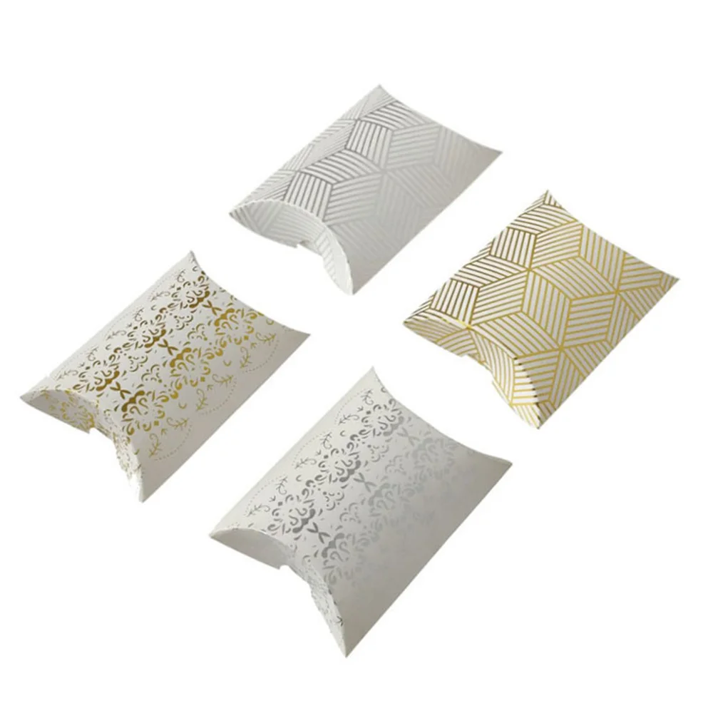 Gold Silver Bronzing Pattern Pillow Box Mini Candy Box Wedding Dragee Pillow Box Packaging For Event & Party Supplies
Gold Silver Bronzing Pattern Pillow Box Mini Candy Box Wedding Dragee Pillow Box Packaging For Event & Party Supplies