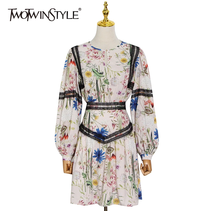 TWOTWINSTYLE Print Pullover Dress For Women O Neck Lantern Long Sleeve High Waist Hit Color Mini Dresses Female 2021 New Clothes
TWOTWINSTYLE Print Pullover Dress For Women O Neck Lantern Long Sleeve High Waist Hit Color Mini Dresses Female 2021 New Clothes