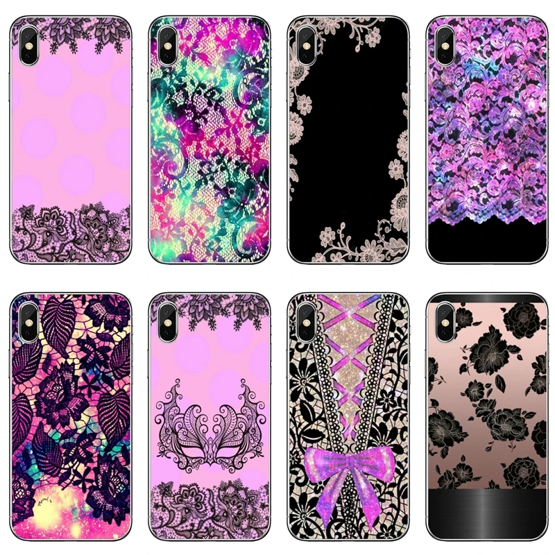 Прозрачный чехол с кружевом и цветами для iPhone 11 pro XR X XS Max 8 7 6s plus SE 5s 5c iPod Touch 5 6 |