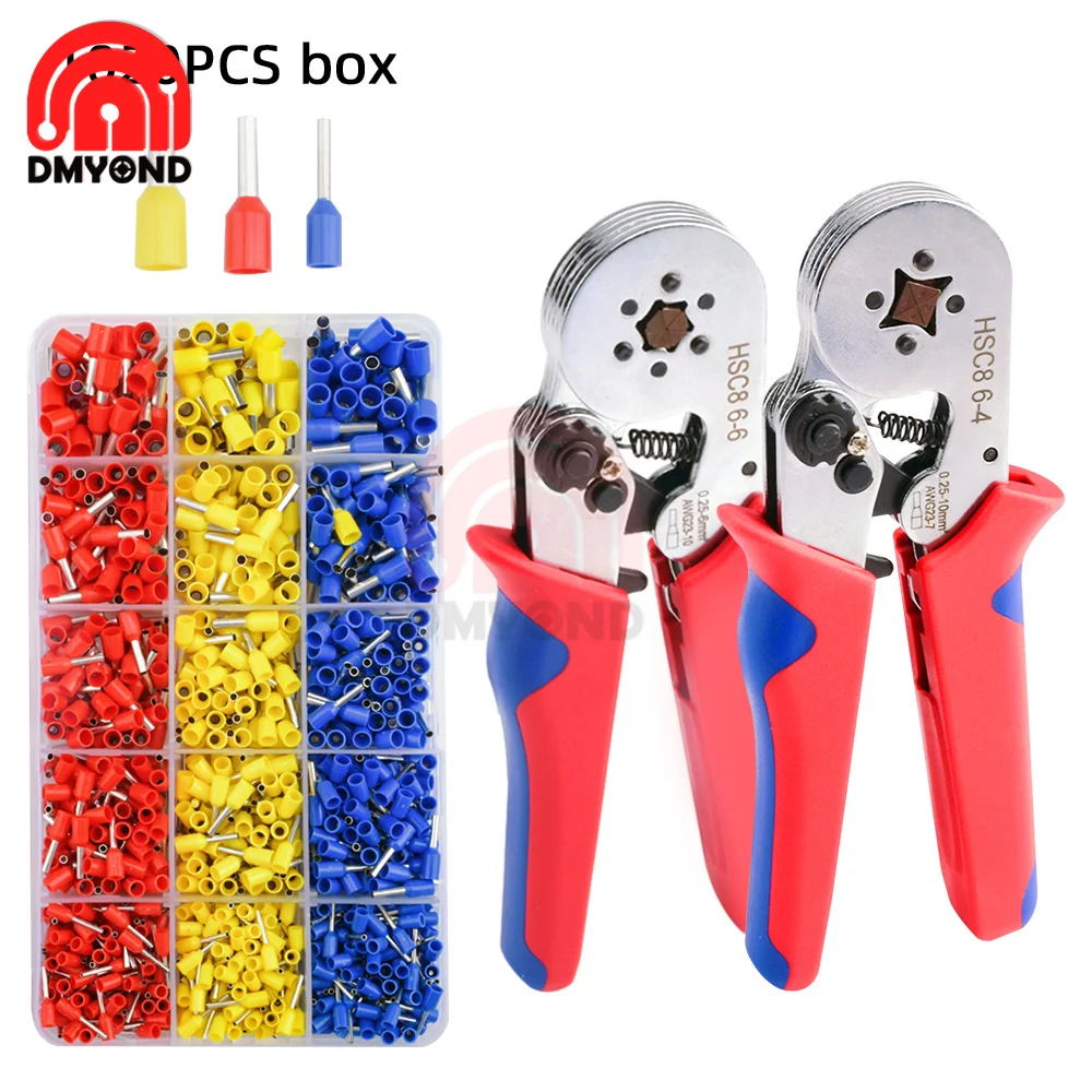 Tubular Terminal Crimping Tools Mini Electrical Pliers HSC8 6-4A/6-4 0.25-10mm² 23-7AWG 6-6 0.25-6mm² High Precision Clamp Sets
Tubular Terminal Crimping Tools Mini Electrical Pliers HSC8 6-4A/6-4 0.25-10mm² 23-7AWG 6-6 0.25-6mm² High Precision Clamp Sets