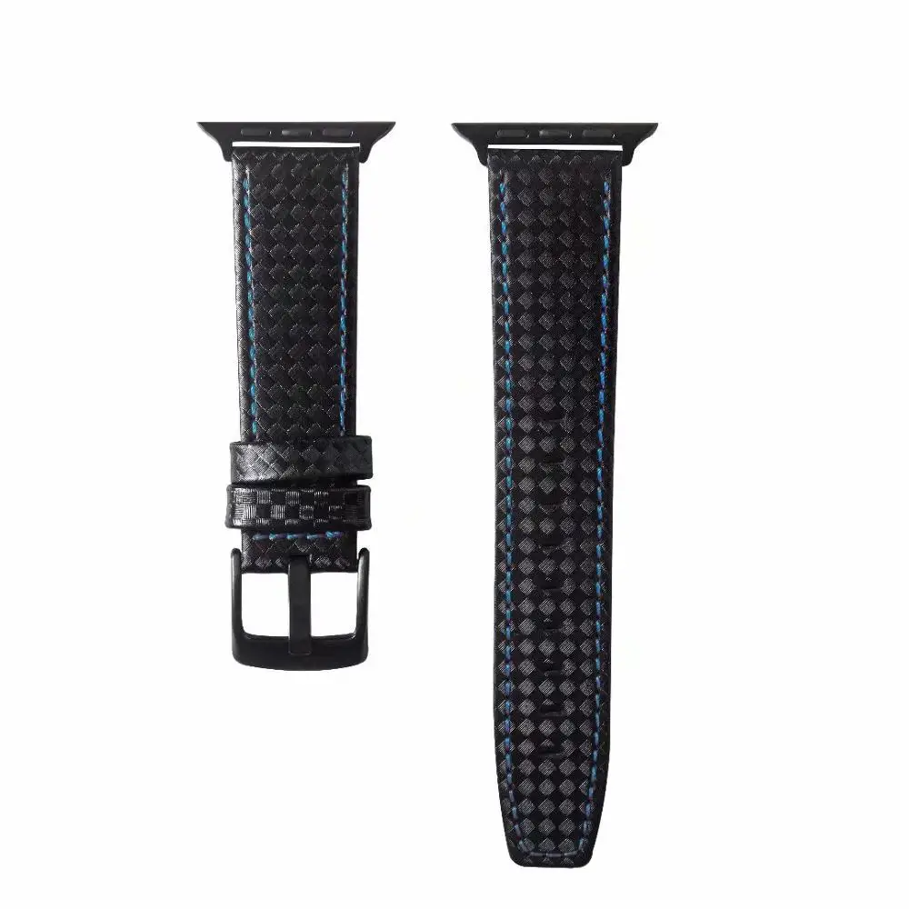 Ремешок из углеродного волокна для Apple Watch Band 42/38 мм 41 кожаный браслет iWatch 7 6 5 4 3 2 1 40