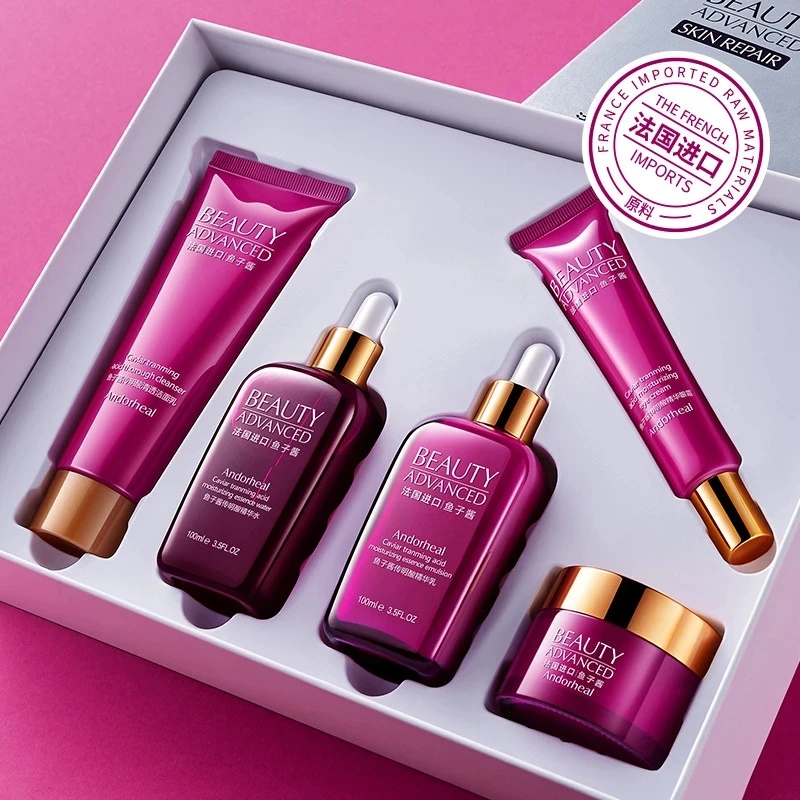 Face Skin Care Sets 5PCS With Box Caviar Facial Cleanser Serum Essence Milk Face Cream Eye Creams Moisturizing Skincare Kits
Face Skin Care Sets 5PCS With Box Caviar Facial Cleanser Serum Essence Milk Face Cream Eye Creams Moisturizing Skincare Kits