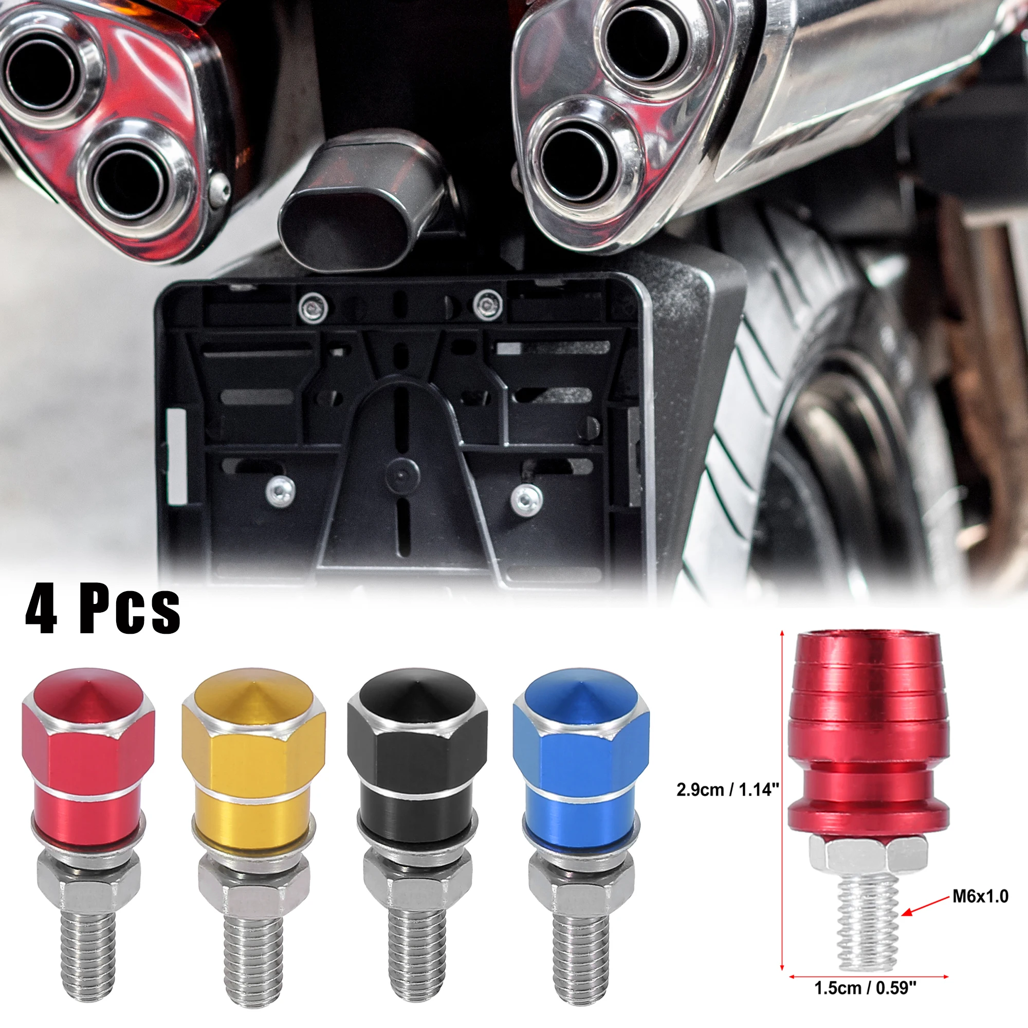 Motoforti 4pcs Universal M6x1.0 Motorcycle License Plate Frame Bolts Screw CNC Aluminum Alloy Red For Honda for Ford
Motoforti 4pcs Universal M6x1.0 Motorcycle License Plate Frame Bolts Screw CNC Aluminum Alloy Red For Honda for Ford