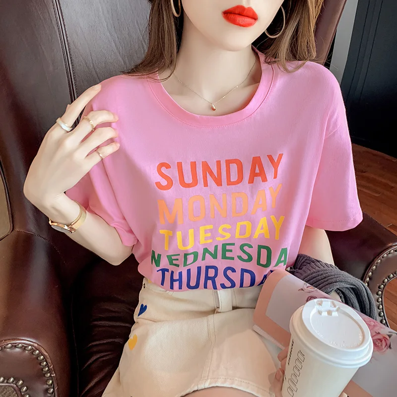 Футболка женская с круглым вырезом, модный базовый топ с разноцветными надписями, свободная рубашка с коротким рукавом, в стиле Харадзюку, л...
Футболка женская с круглым вырезом, модный базовый топ с разноцветными надписями, свободная рубашка с коротким рукавом, в стиле Харадзюку, л...