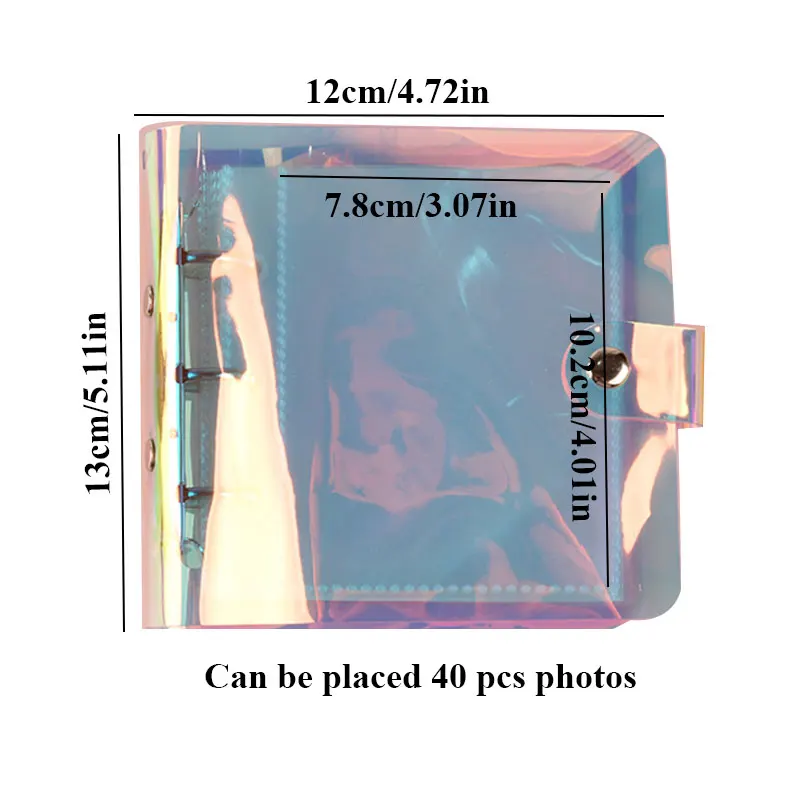 Фотоальбом с блестками 4 дюйма 3 кольца мини-карманный фотоальбом держатель для