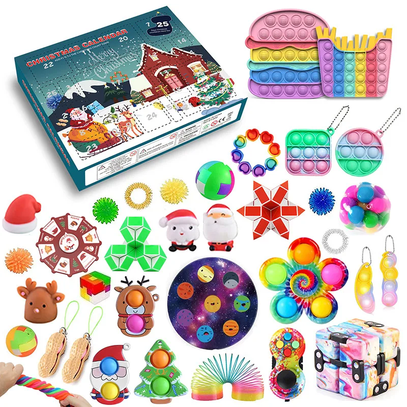 Календарь с обратным отсчетом для детей, сенсорные игрушки-антистресс, праздничные подарки для детей, 25 дней 
Календарь с обратным отсчетом для детей, сенсорные игрушки-антистресс, праздничные подарки для детей, 25 дней