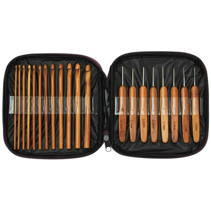 20pcs Bamboo Handle Crochet Hooks Knitting Needles Set Weave Craft with Bag
20pcs Bamboo Handle Crochet Hooks Knitting Needles Set Weave Craft with Bag