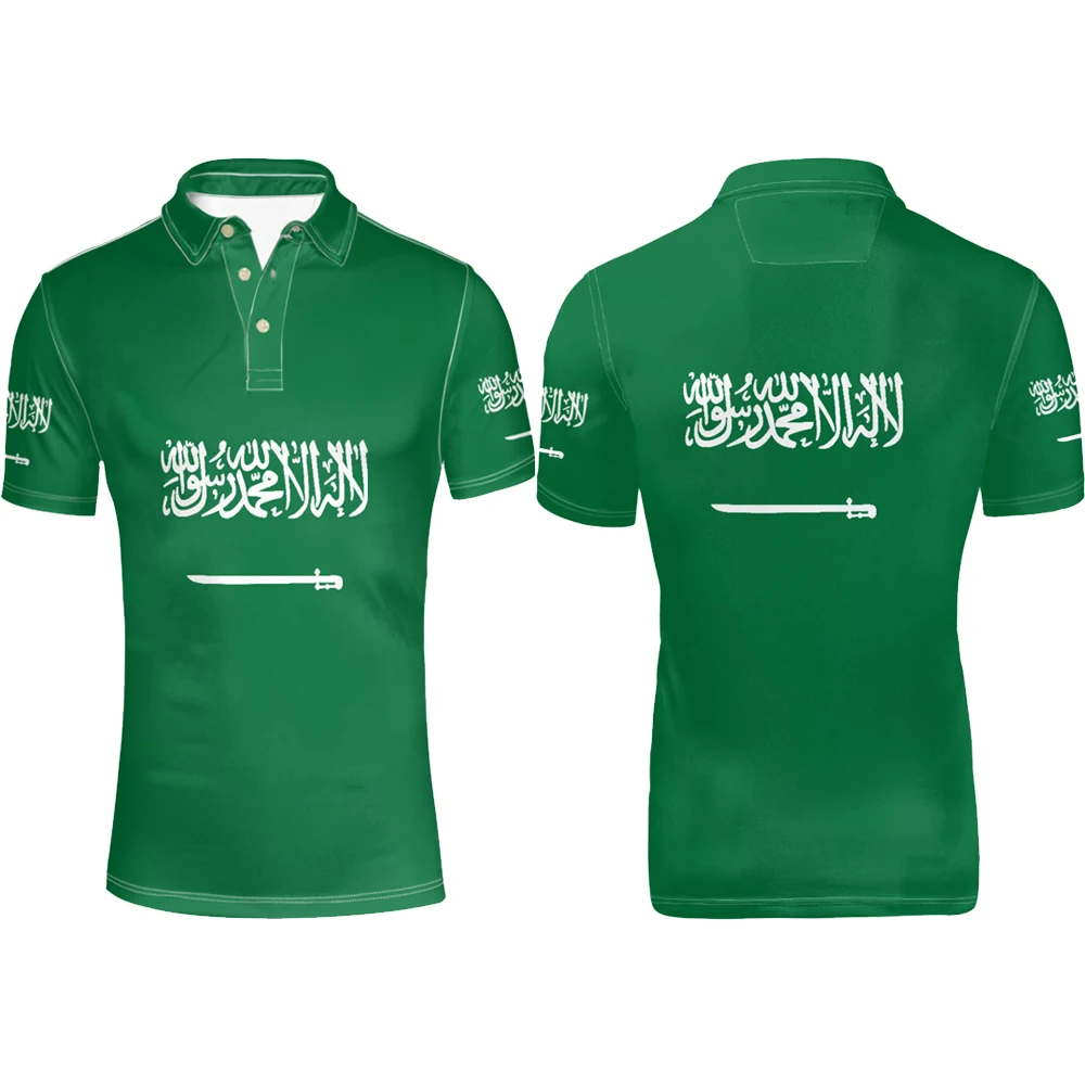 SAUDI ARABIA youth diy custom name number sau Polo shirt nation flag sa arabic arab islam arabian country print text clothes
SAUDI ARABIA youth diy custom name number sau Polo shirt nation flag sa arabic arab islam arabian country print text clothes
