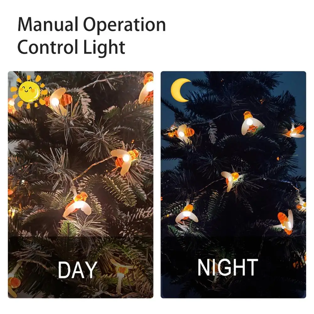 10/20LED Bee Shaped LED String Lights Battery Operated Christmas Garlands Fairy Lights For Holiday Party Garden Decoration
10/20LED Bee Shaped LED String Lights Battery Operated Christmas Garlands Fairy Lights For Holiday Party Garden Decoration
