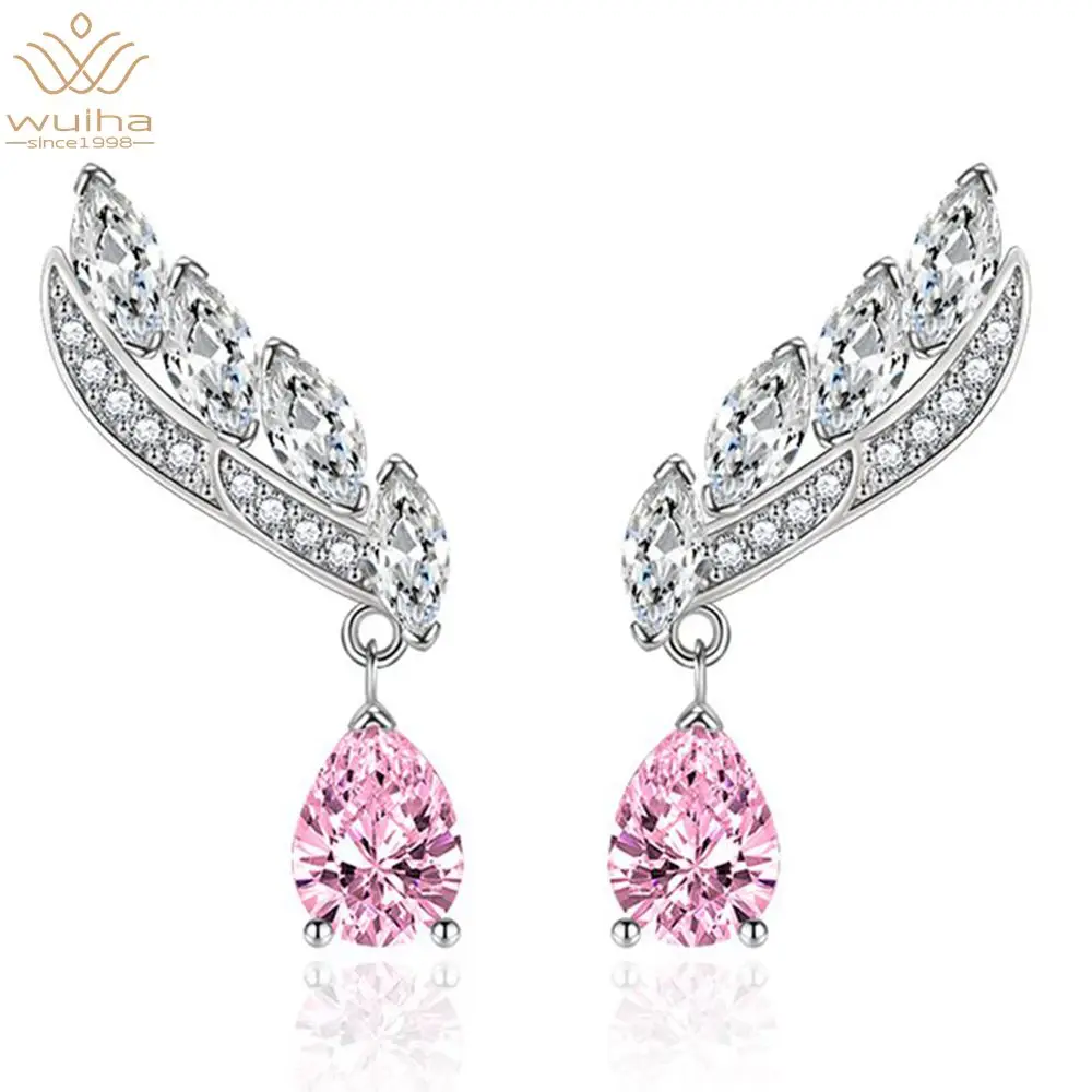 WUIHA Sparkling 100% 925 Sterling Silver Created Moissanite Citrine Pink Saphire Gemstone Angel Wings Drop Earrings Fine Jewelry
WUIHA Sparkling 100% 925 Sterling Silver Created Moissanite Citrine Pink Saphire Gemstone Angel Wings Drop Earrings Fine Jewelry