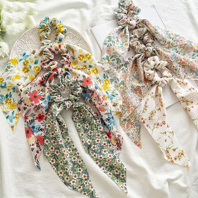 Fashion Floral Print Bow Satin Long Ribbon Ponytail Scarf Hair Tie Scrunchies Women Girls Elastic Hair Bands Hair Accessories
Fashion Floral Print Bow Satin Long Ribbon Ponytail Scarf Hair Tie Scrunchies Women Girls Elastic Hair Bands Hair Accessories
