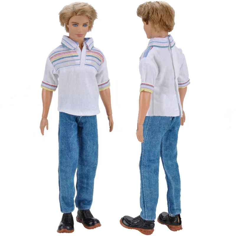 1set 1/6 Doll Clothes White Rainbow Polo Shirt & Jeans Pants For Ken Doll Clothes For Barbie's Boyfriend Ken Prince Boy Doll Toy
1set 1/6 Doll Clothes White Rainbow Polo Shirt & Jeans Pants For Ken Doll Clothes For Barbie's Boyfriend Ken Prince Boy Doll Toy