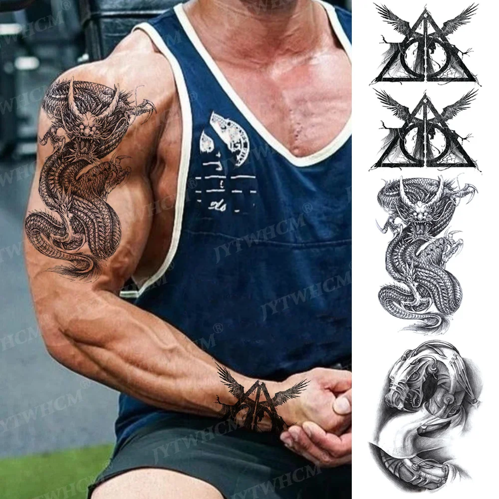 Temporary Tattoo Sticker Dragon Triangle Rectangle Border Fake Tattoo Approves Water Sketch Flash Body Makeup Black Art Stickers
Temporary Tattoo Sticker Dragon Triangle Rectangle Border Fake Tattoo Approves Water Sketch Flash Body Makeup Black Art Stickers