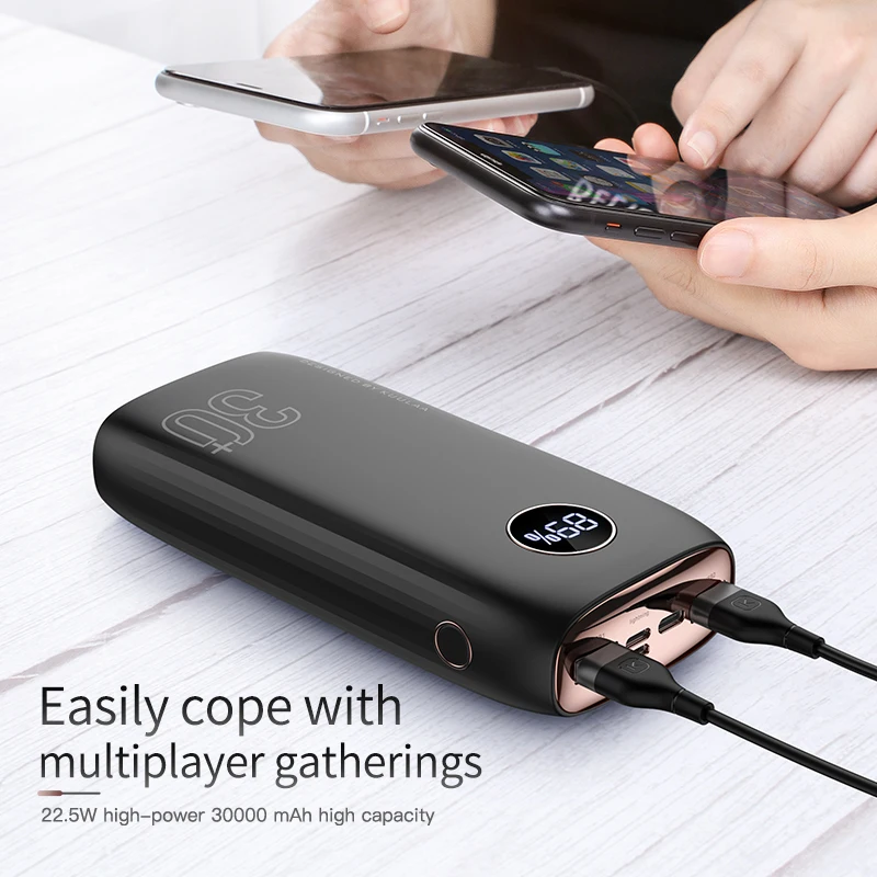 30000mAh Power Bank Dual USB Port Type-C Port Micro-USB Port Linghtning Port PD Fast Charging With LED Digital Display
30000mAh Power Bank Dual USB Port Type-C Port Micro-USB Port Linghtning Port PD Fast Charging With LED Digital Display