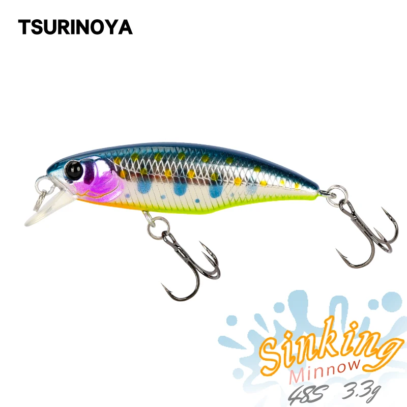 TSURINOYA для рыбалки приманки DW69 опускается на дно мини жесткая Приманка Minnow 48S 48 мм 3