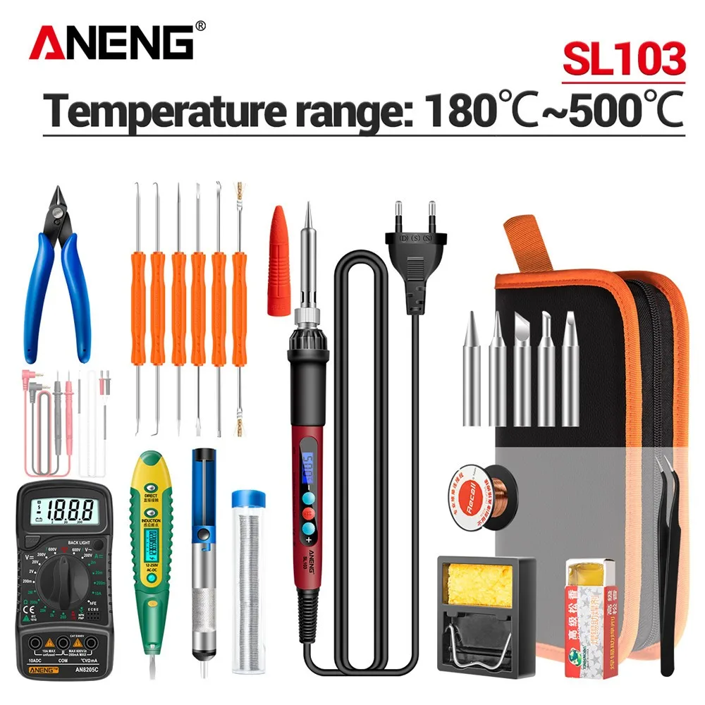 ANENG SL103 Digital Electric Soldering Iron 240V 60W Adjustable Temperature Welding Repair Tool Portable Electrocautery
ANENG SL103 Digital Electric Soldering Iron 240V 60W Adjustable Temperature Welding Repair Tool Portable Electrocautery
