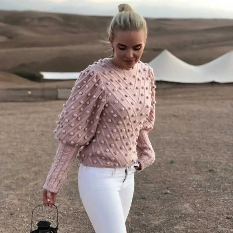BOHO INSPIRED Women's Blue pullovers Sweaters embellished long sleeve fashion jumpers 2019 autumn winter knitted sweater female | Женская