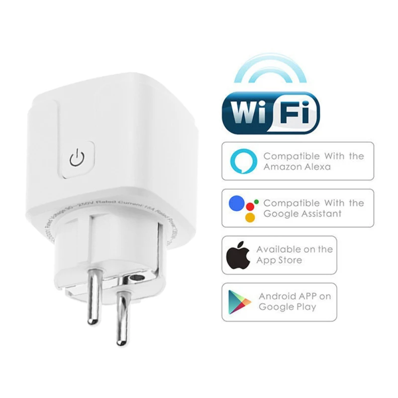 For Alexa Google Home IFTTT Voice Control Smart WiFi Plug Adaptor 16A Power Monitor Socket Tuya/smart Life APP Remote Control
For Alexa Google Home IFTTT Voice Control Smart WiFi Plug Adaptor 16A Power Monitor Socket Tuya/smart Life APP Remote Control
