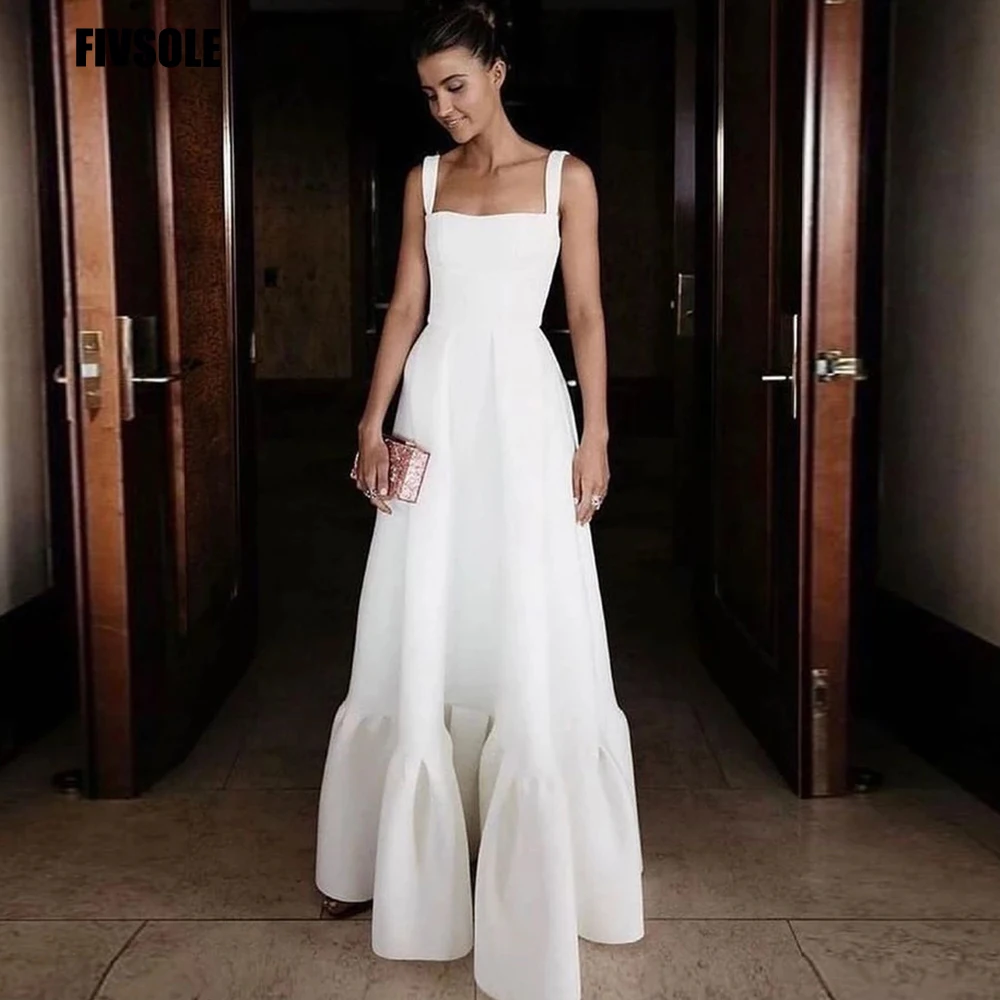 Fivsole Simple Long Spaghetti A Line Wedding Dress Sleeveless Floor Length Bridel Marriage Dress Robe De Mariee Vestido Feminino
Fivsole Simple Long Spaghetti A Line Wedding Dress Sleeveless Floor Length Bridel Marriage Dress Robe De Mariee Vestido Feminino