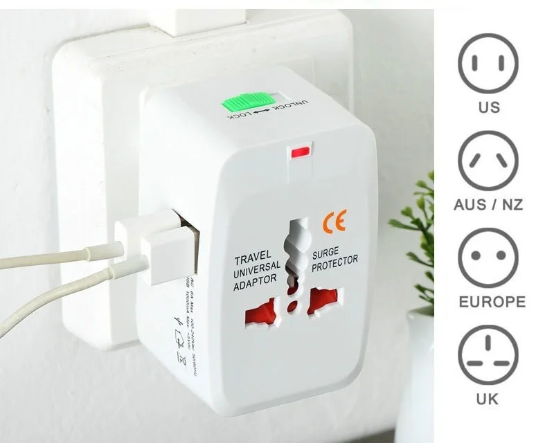 Universal Charger Adapter Electric Plug Power Outlet Adapter International Travel European Union United Kingdom United States
Universal Charger Adapter Electric Plug Power Outlet Adapter International Travel European Union United Kingdom United States